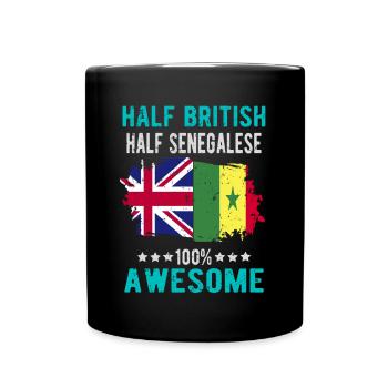 Halb Brite Halb Senegalese - Tasse einfarbig - Schwarz - Vorne