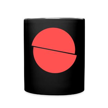 Halbe Kreise Rotes Design - Tasse einfarbig - Schwarz - Vorne