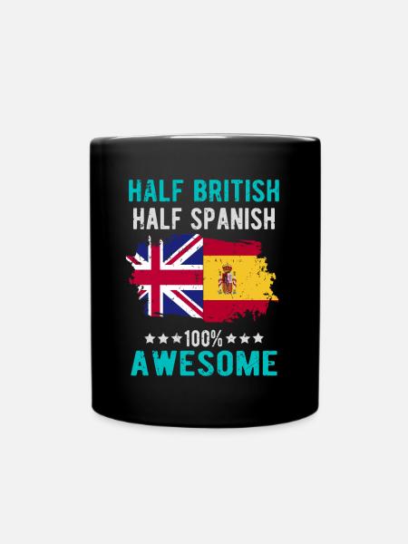 Half British Half Spaniard - Full Colour Mug - black