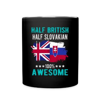 Halb Brite Halb Slowake - Tasse einfarbig - Schwarz - Vorne