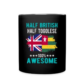 Halb Brite Halb Tongolese - Tasse einfarbig - Schwarz - Vorne