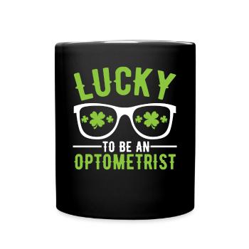 Lucky to be an Optometrist Augenoptiker Optiker - Tasse einfarbig - Schwarz - Vorne