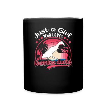 Running Girls Running Duck Bottle Duck - Full Colour Mug - black - Front