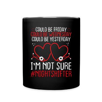 Night Shift Emergency Medical Funny ER Nurse - Full Colour Mug - black - Front