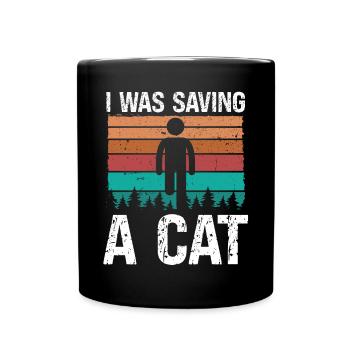Amputated Leg Survivor saving a Cat Leg Amputee - Full Colour Mug - black - Front