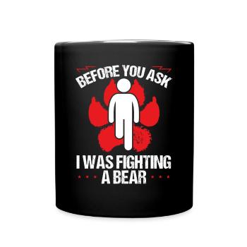 Funny Leg Amputee a Bear Amputated Leg Survivor - Full Colour Mug - black - Front