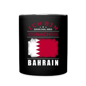 Ich Bin Dann Mal Weg Nach Bahrain Fahne Urlaub - Tasse einfarbig - Schwarz - Vorne