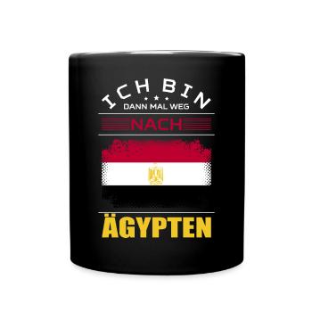 Ich Bin Dann Mal Weg Nach Ägypten Fahne Urlaub - Tasse einfarbig - Schwarz - Vorne