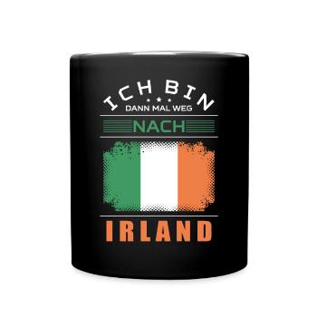 Ich Bin Dann Mal Weg Nach Irland Fahne Urlaub - Tasse einfarbig - Schwarz - Vorne