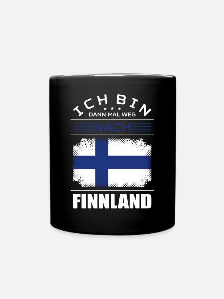 Ich Bin Dann Mal Weg Nach Finnland Fahne Urlaub - Tasse einfarbig - Schwarz