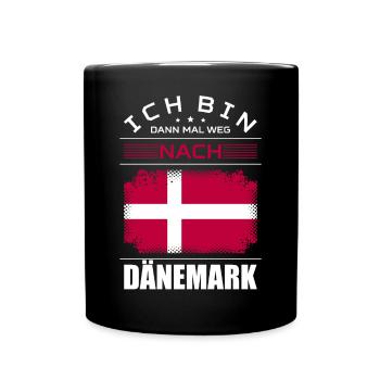 Ich Bin Dann Mal Weg Nach Dänemark Fahne Urlaub - Tasse einfarbig - Schwarz - Vorne