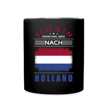 Ich Bin Dann Mal Weg Nach Holland Fahne Urlaub - Tasse einfarbig - Schwarz - Vorne