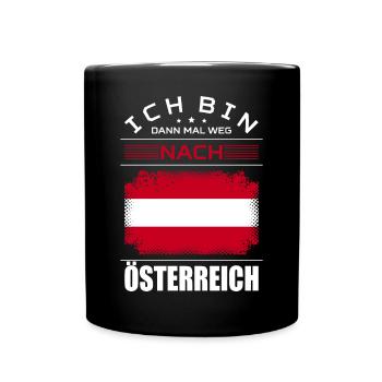 Ich Bin Dann Mal Weg Nach Österreich Fahne Urlaub - Tasse einfarbig - Schwarz - Vorne