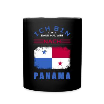Ich Bin Dann Mal Weg Nach Panama Fahne Urlaub - Tasse einfarbig - Schwarz - Vorne