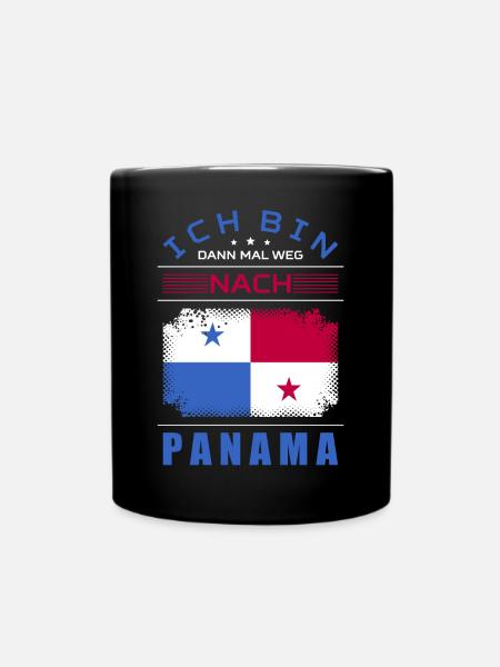 Ich Bin Dann Mal Weg Nach Panama Fahne Urlaub - Tasse einfarbig - Schwarz