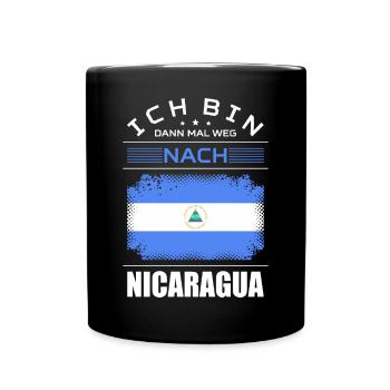 Ich Bin Dann Mal Weg Nach Nicaragua Fahne Urlaub - Tasse einfarbig - Schwarz - Vorne