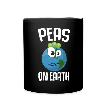 Peas On Earth - Tasse einfarbig - Schwarz - Vorne