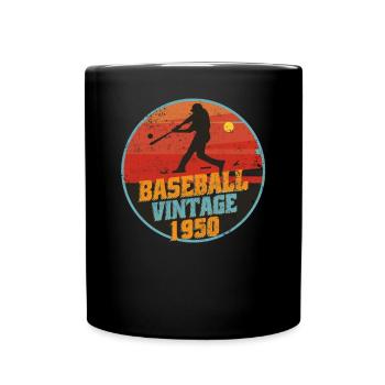 Baseball player born 1950 Birthday - Full Colour Mug - black - Front