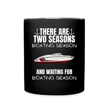 Régate de bateaux . Yacht à moteur à moteur. Yacht à voile - Mug uni - noir - Devant