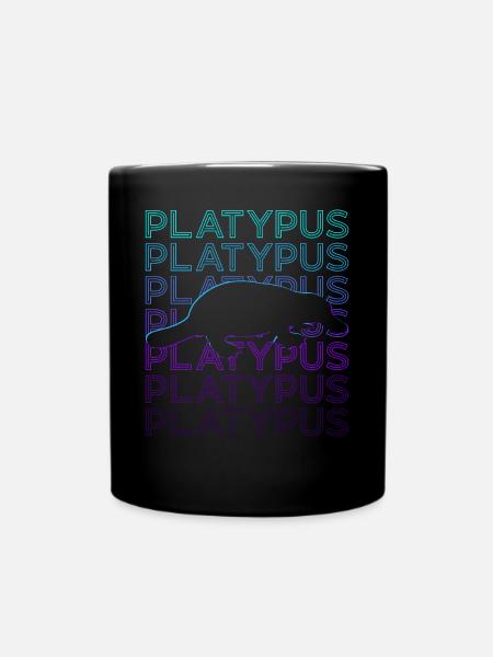 Schnabeltier Retro - Tasse einfarbig - Schwarz