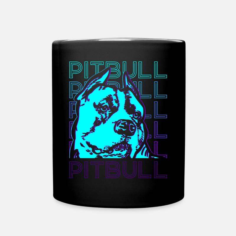 Pitbull Retro - Tasse einfarbig - Schwarz