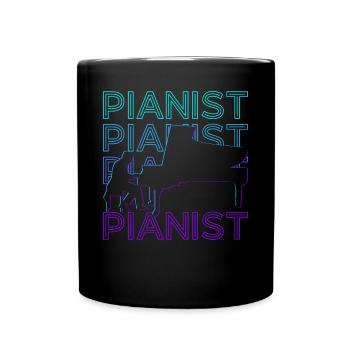Pianiste Claviériste Pianiste Joueur De Piano Rétro - Mug uni - noir - Devant