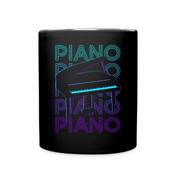 Klavier Pianist Keyboarder Klavierspieler Retro - Tasse einfarbig - Schwarz - Vorne