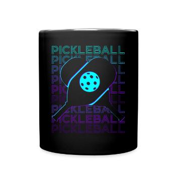 Pickleball Spieler Retro - Tasse einfarbig - Schwarz - Vorne