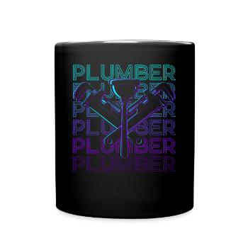 Plombier Retro - Mug uni - noir - Devant