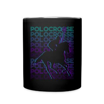 Polocrosse Spieler Retro - Tasse einfarbig - Schwarz - Vorne
