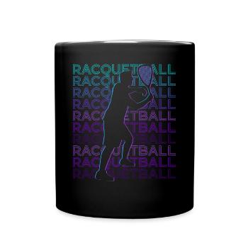 Racquetball Spieler Retro - Tasse einfarbig - Schwarz - Vorne