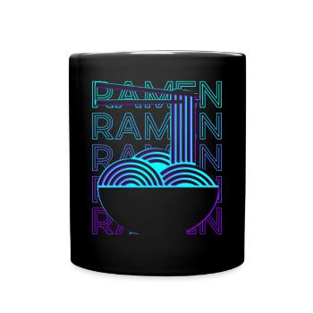 Ramen-Nudeln Retro - Tasse einfarbig - Schwarz - Vorne