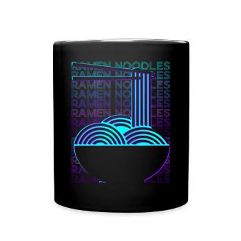 Ramen Nouilles Rétro - Mug uni - noir - Devant