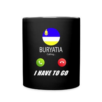 Buryatia ruft an Lusiger Flaggen Spruch - Tasse einfarbig - Schwarz - Vorne
