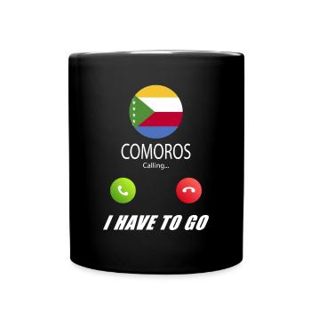 Comoros calls to Lusiger flags saying - Full Colour Mug - black - Front