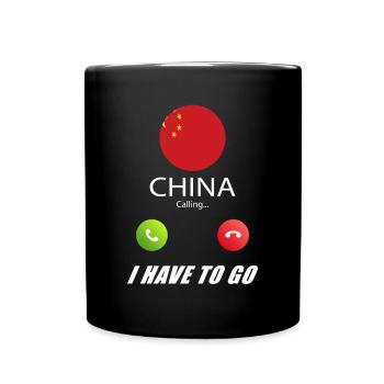 China calls lusiger flags slogan - Full Colour Mug - black - Front