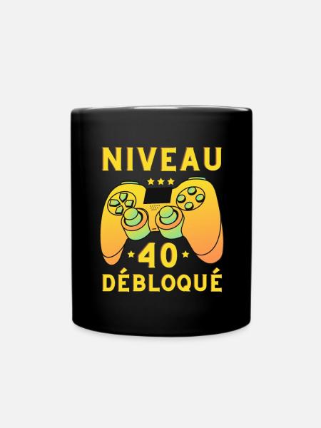 Niveau 40 débloqué jeux vidéo gaming anniversaire - Mug uni - noir