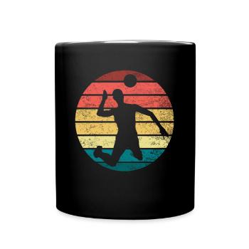 Volleyball Angriff - Tasse einfarbig - Schwarz - Vorne