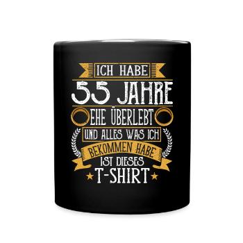Platinhochzeit 55 Jahre Verheiratet Hochzeitstag - Tasse einfarbig - Schwarz - Vorne