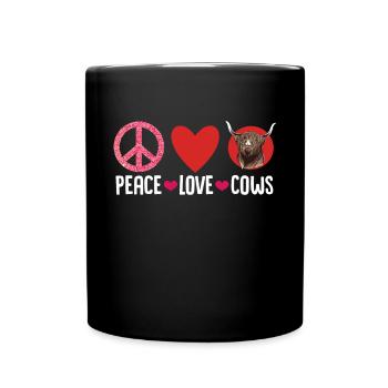 Scottish Highland Cattle Cow - Tasse einfarbig - Schwarz - Vorne