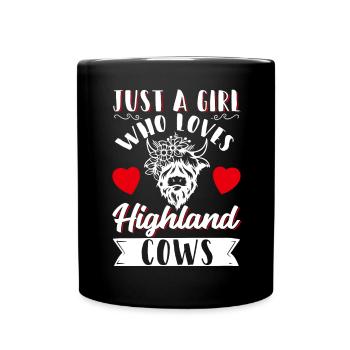 Vache bovine écossaise des Highlands - Mug uni - noir - Devant