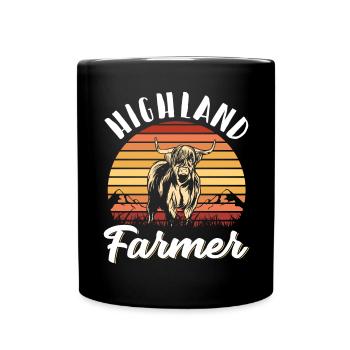 Scottish Highland Cattle Cow - Tasse einfarbig - Schwarz - Vorne