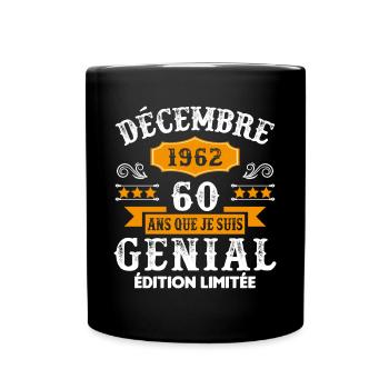 60 Ans Anniversaire Vintage En Décembre 1962 - Mug uni - noir - Devant