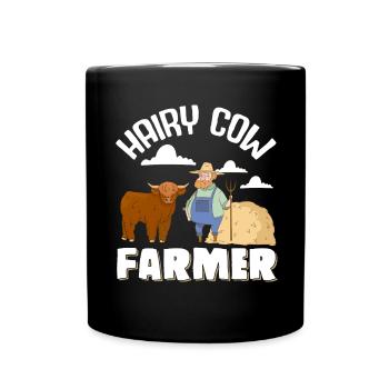 Scottish Highland Cattle Cow - Tasse einfarbig - Schwarz - Vorne