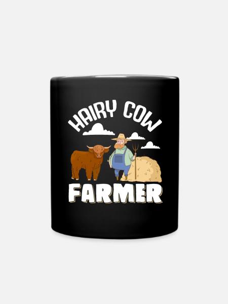 Scottish Highland Cattle Cow - Tasse einfarbig - Schwarz