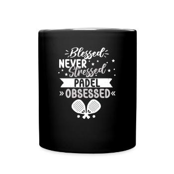 Béni, jamais stressé, obsédé par le padel - Mug uni - noir - Devant
