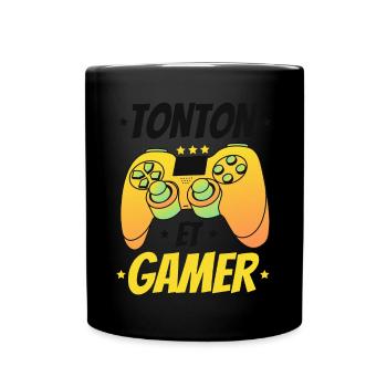 TONTON ET GAMER jeux vidéo gaming anniversaire - Mug uni - noir - Devant