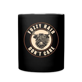 Scottish Highland Cattle Cow - Tasse einfarbig - Schwarz - Vorne