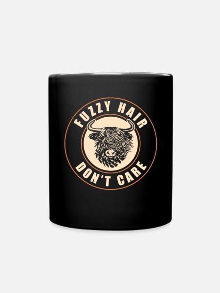 Scottish Highland Cattle Cow - Tasse einfarbig - Schwarz