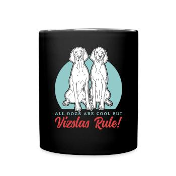 Magyar Vizsla Dogs | Dog Owner Gift - Full Colour Mug - black - Front
